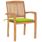Stapelbare Gartenstühle mit Kissen 6 Stk. Massivholz Teak