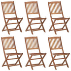 Klappbare Gartenstühle 6 Stk. mit Kissen Massivholz Akazie