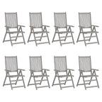 Verstellbare Gartenstühle 8 Stk. Grau Massivholz Akazie