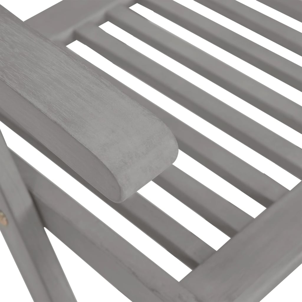 Verstellbare Gartenstühle 8 Stk. Grau Massivholz Akazie