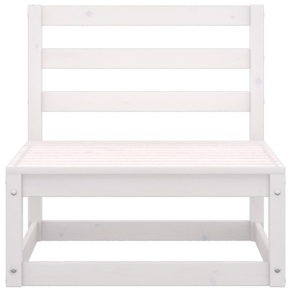 Outdoor-Sofa 3-Sitzer Weiß Massivholz Kiefer
