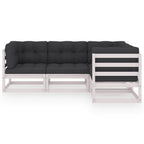 4-tlg. Garten-Lounge-Set mit Kissen Kiefer Massivholz