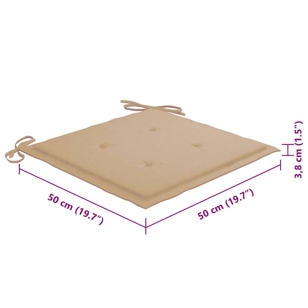 Garten-Essstühle 6 Stk. mit Kissen Massivholz Akazie