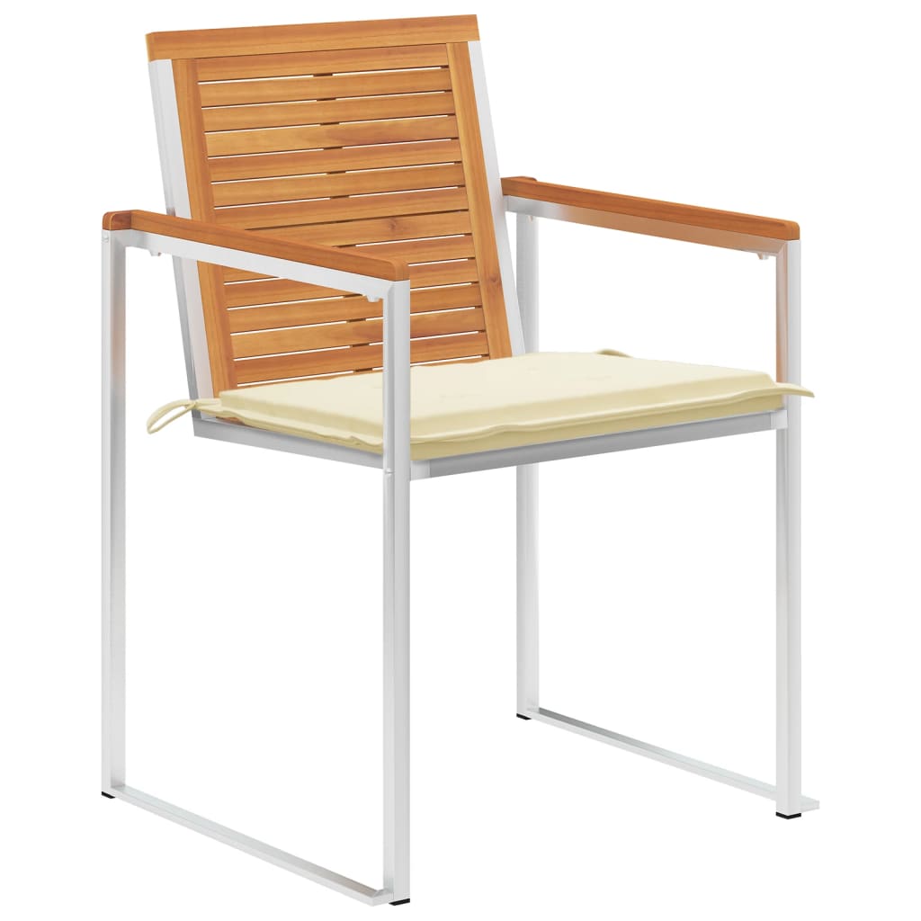 Gartenstühle 6 Stk. mit Kissen Massivholz Akazie