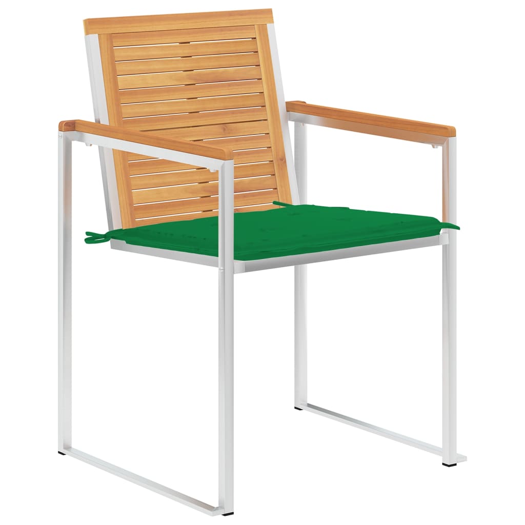 Gartenstühle 4 Stk. mit Kissen Massivholz Teak