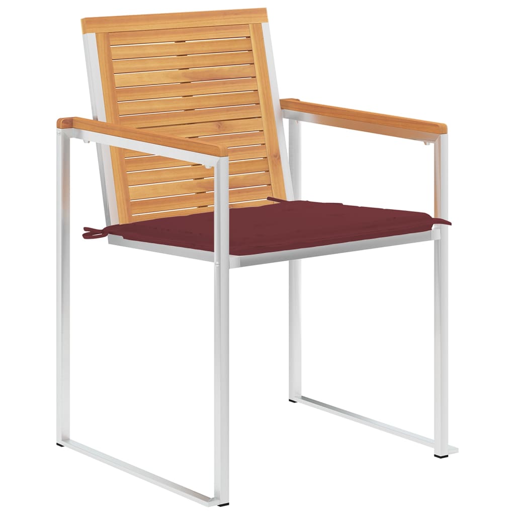 Gartenstühle 4 Stk. mit Kissen Massivholz Teak