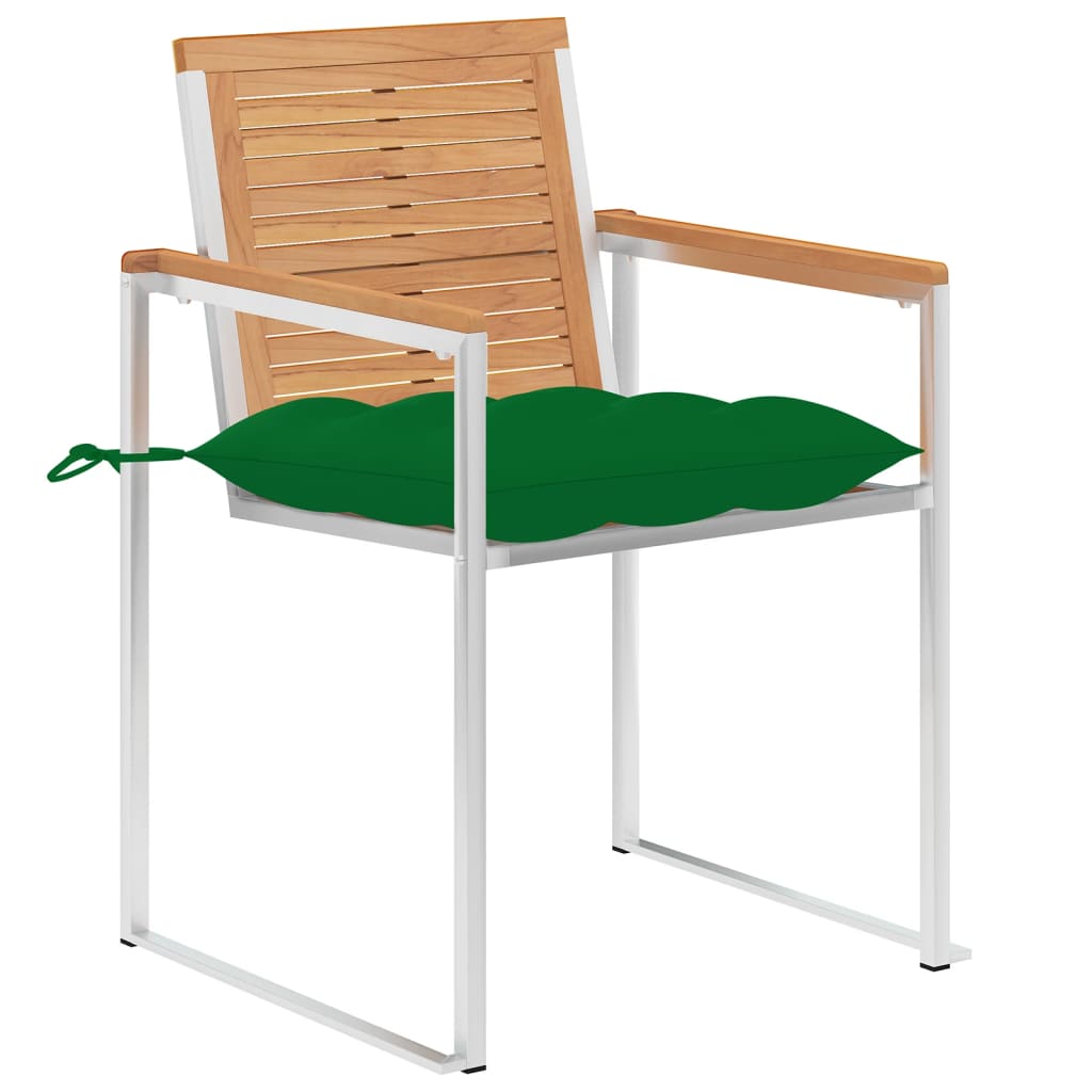 Gartenstühle 4 Stk. mit Kissen Massivholz Teak