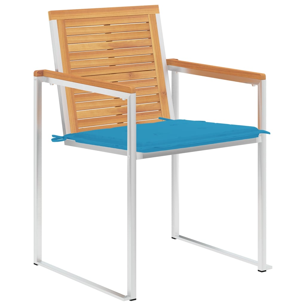 Gartenstühle 6 Stk. mit Kissen Massivholz Teak