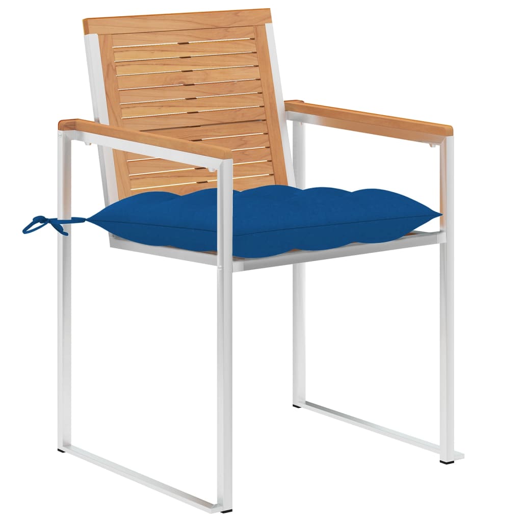 Gartenstühle 6 Stk. mit Kissen Massivholz Teak