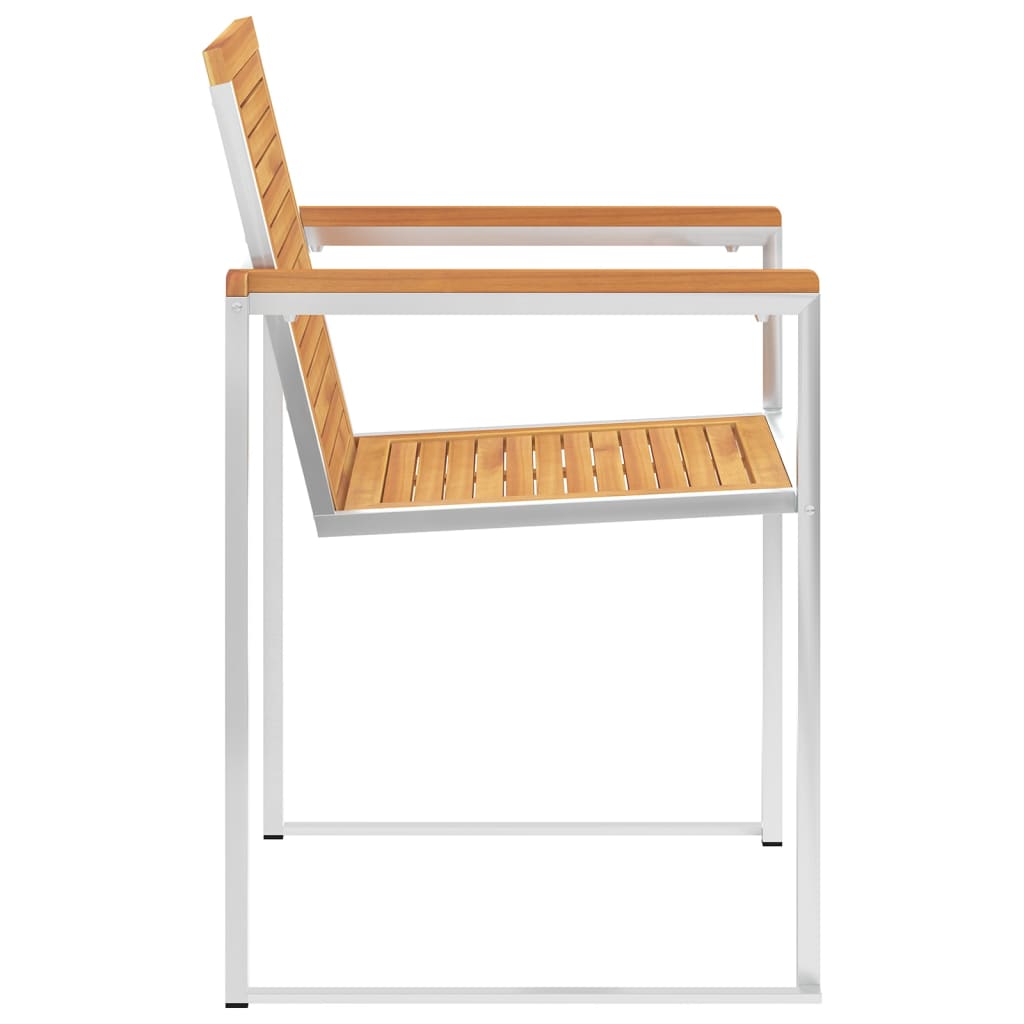 8 Stk. Gartenstühle mit Kissen Massivholz Teak