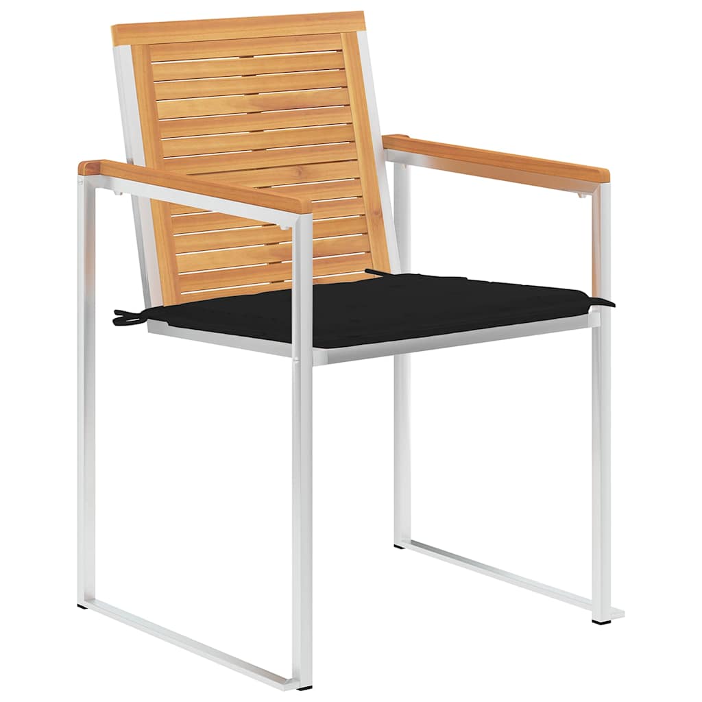Gartenstühle 8 Stk. mit Kissen Massivholz Teak