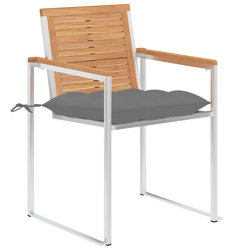 Gartenstühle 8 Stk. mit Kissen Massivholz Teak
