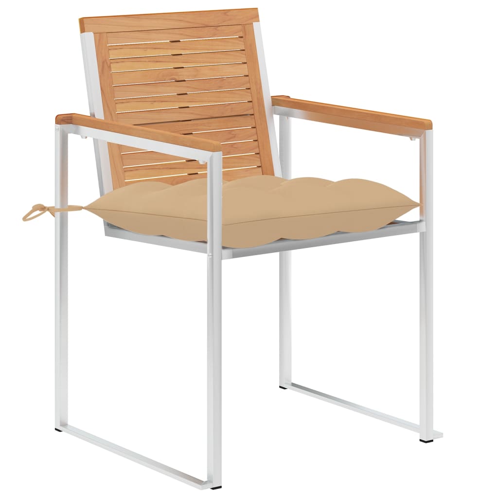 Gartenstühle 8 Stk. mit Kissen Massivholz Teak