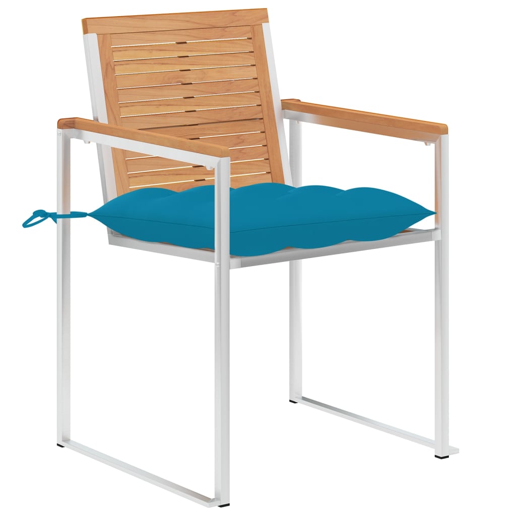 Gartenstühle 8 Stk. mit Kissen Massivholz Teak
