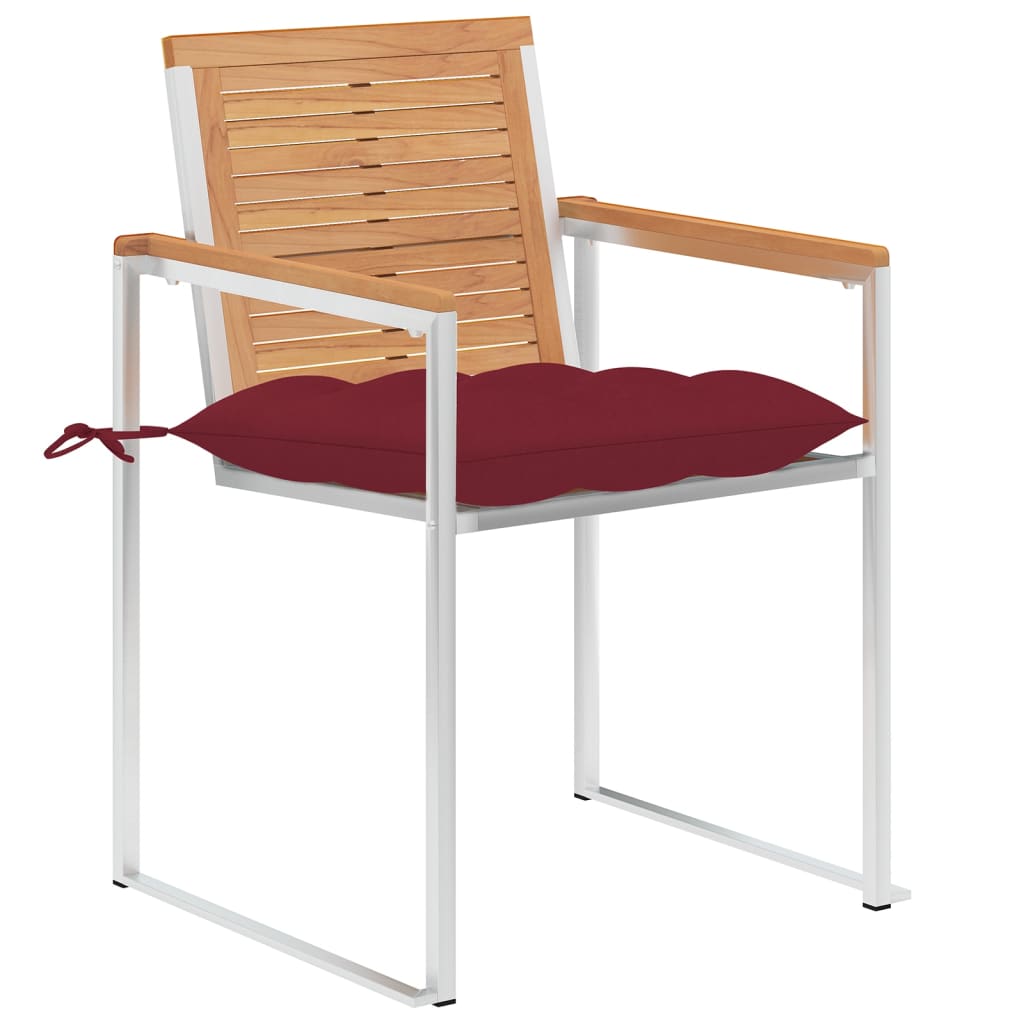 Gartenstühle 8 Stk. mit Kissen Massivholz Teak
