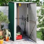 Gartenhaus Grün 118,5x97x209,5 cm Verzinkter Stahl