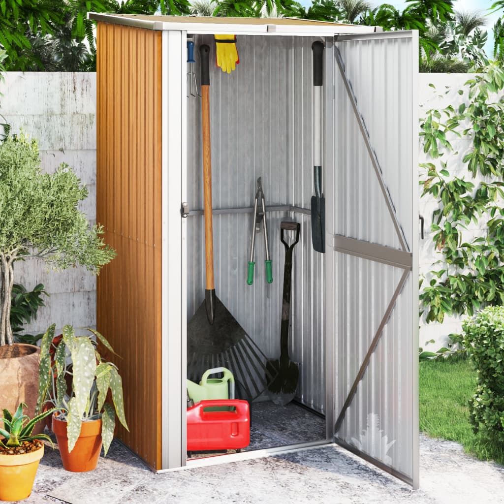 Gartenhaus Braun 118,5x97x209,5 cm Verzinkter Stahl