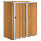 Gartenhaus 180,5x97x209,5 cm Verzinkter Stahl Holzoptik