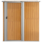 Gartenhaus 180,5x97x209,5 cm Verzinkter Stahl Holzoptik