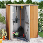 Gartenhaus 180,5x97x209,5 cm Verzinkter Stahl Holzoptik