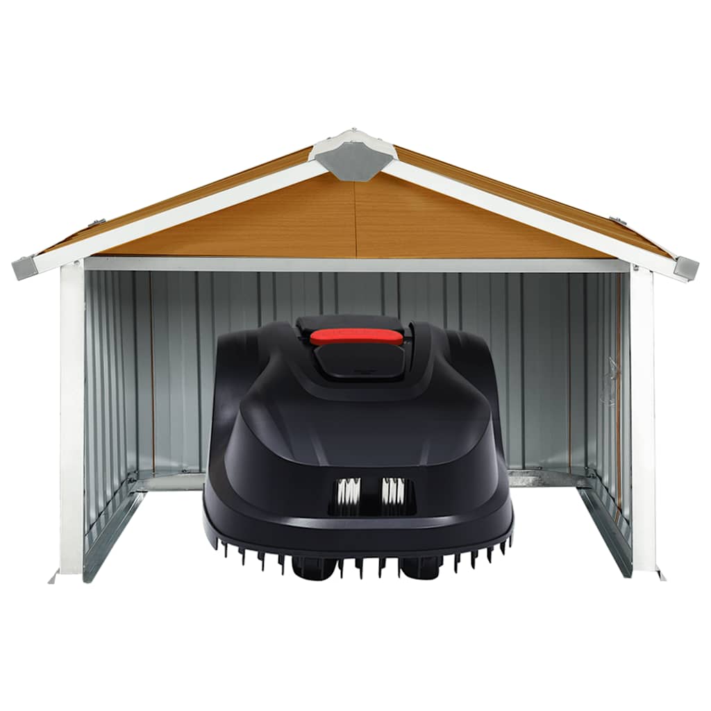 Rasenmäher Garage 92x97x63 cm Verzinkter Stahl Braun