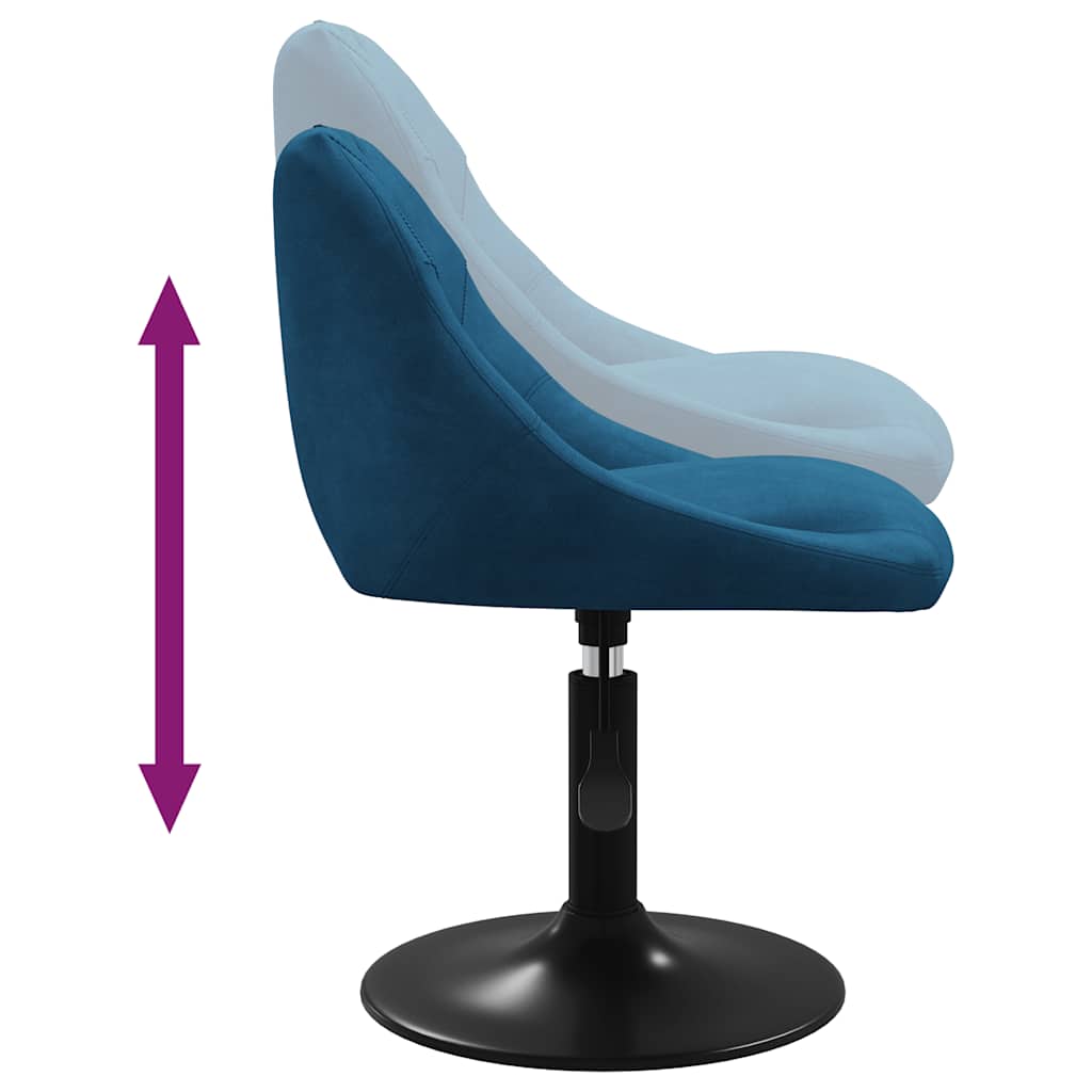 Esszimmerstühle 2 Stk. Drehbar Blau Samt