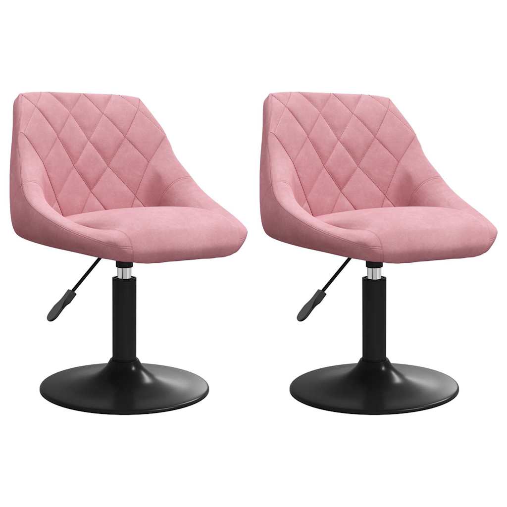 Esszimmerstühle 2 Stk. Drehbar Rosa Samt