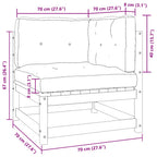 Garten-Ecksofas 2 Stk. mit Kissen Massivholz Kiefer