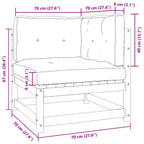 2-tlg. Garten-Lounge-Set mit Kissen Kiefer Massivholz