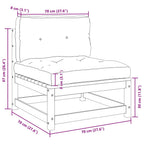 2-tlg. Garten-Lounge-Set mit Kissen Massivholz Kiefer