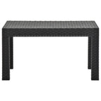 2-tlg. Garten-Lounge-Set mit Kissen PP Rattan Anthrazit