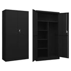 Schließfachschrank Schwarz 90x40x180 cm Stahl
