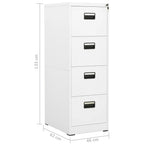Aktenschrank Weiß 46x62x133 cm Stahl