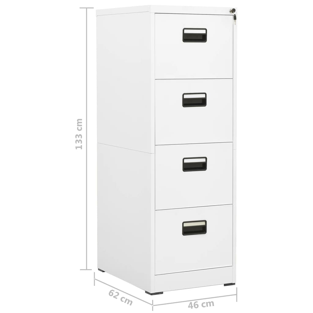 Aktenschrank Weiß 46x62x133 cm Stahl