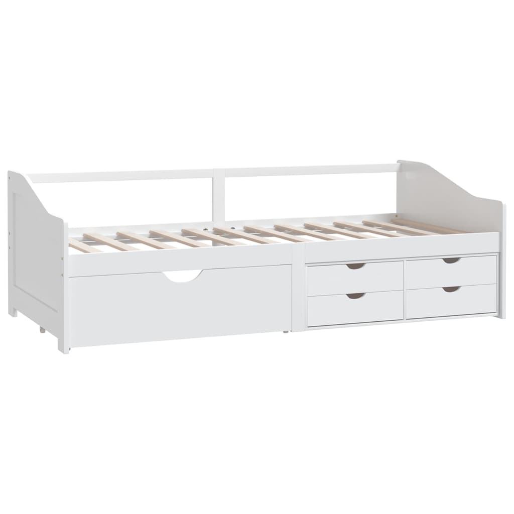 Tagesbett 3-Sitzer mit Schubladen Weiß Kiefernholz 90x200 cm