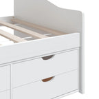 Tagesbett 3-Sitzer mit Schubladen Weiß Kiefernholz 90x200 cm