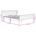 Massivholzbett Grau Kiefer 160x200 cm