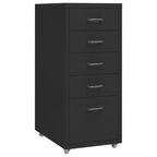 Aktenschrank mit Rollen Schwarz 28x41x69 cm Metall