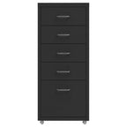 Aktenschrank mit Rollen Schwarz 28x41x69 cm Metall