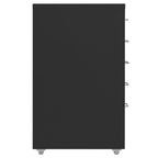 Aktenschrank mit Rollen Schwarz 28x41x69 cm Metall