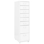 Aktenschrank mit Rollen Weiß 28x41x109 cm Metall