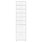 Aktenschrank mit Rollen Weiß 28x41x109 cm Metall
