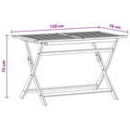 Gartentisch Klappbar 120x70x75 cm Massivholz Eukalyptus