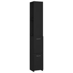 Badschrank Schwarz 25x26,5x170 cm Holzwerkstoff