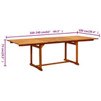 Garten-Esstisch (160-240)x100x75 cm Massivholz Akazie