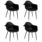 Esszimmerstühle 4 Stk. Schwarz PP