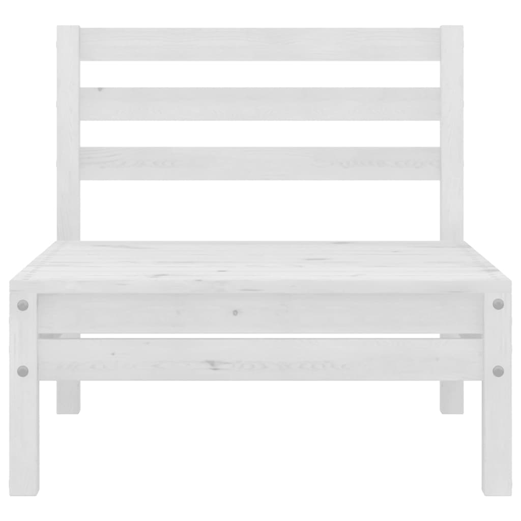 Garten-Mittelsofas 2 Stk. Weiß Kiefer Massivholz