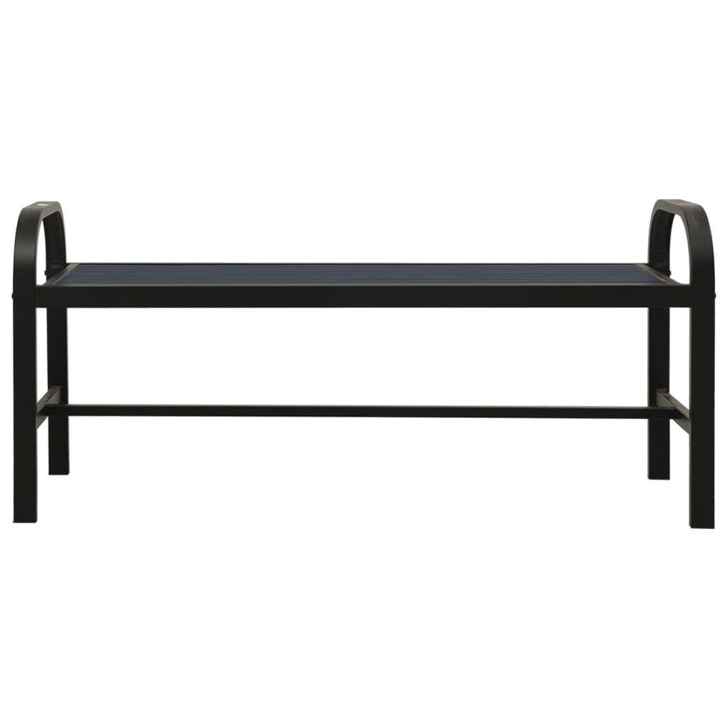 Gartenbank 124,5 cm Stahl und WPC Schwarz