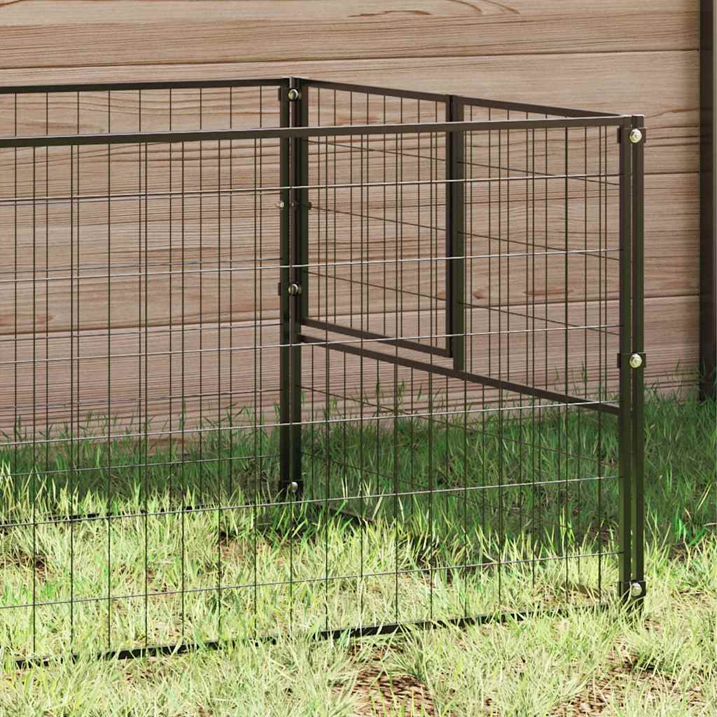 Hundezwinger Schwarz 9 m² Stahl