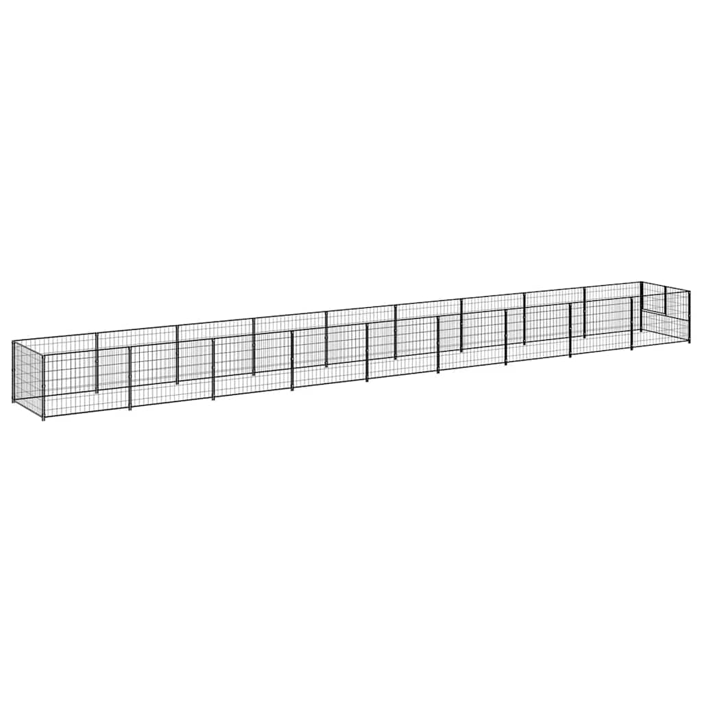Hundezwinger Schwarz 9 m² Stahl